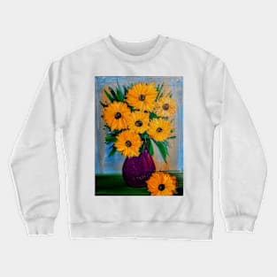 Sunflowers in a purple vase Crewneck Sweatshirt